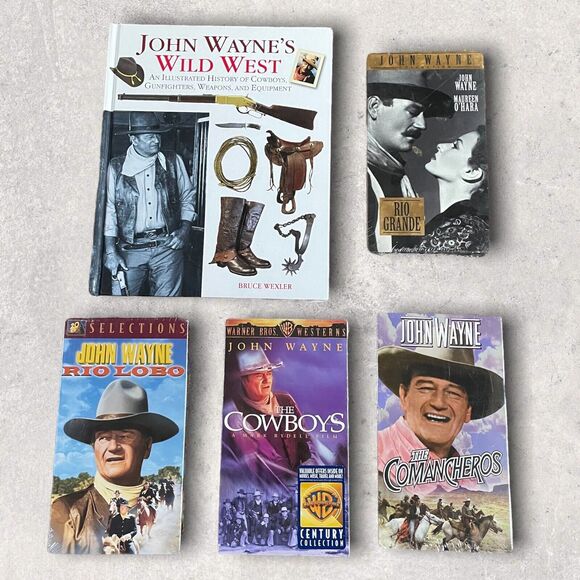 JOHN WAYNE‎ DUKE LOVER GIFT PACK Wild West Book 4 Western New Sealed VHS Tapes - Picture 1 of 8